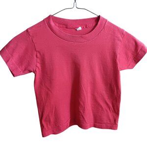 Boys 5-6 Vintage T-shirt Single Stitch 1970's Red Cotton Crewneck Fruit Loom USA